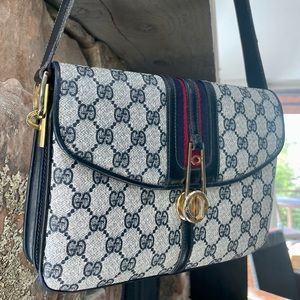 vtg GUCCI shoulder bag GG Logo leather